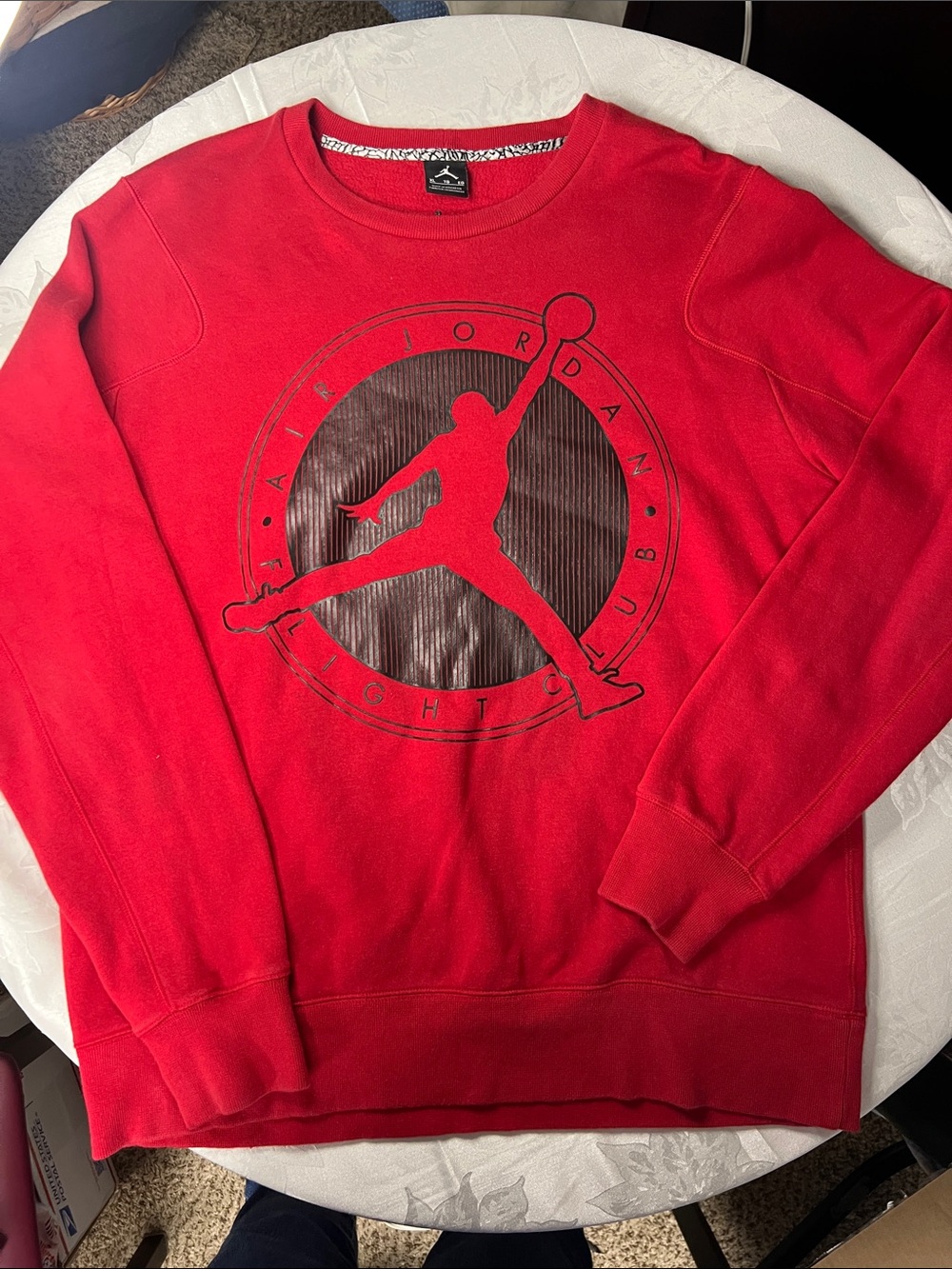 Jordan XL Red Crewneck Sweatshirt with Black Jumpman Graphic